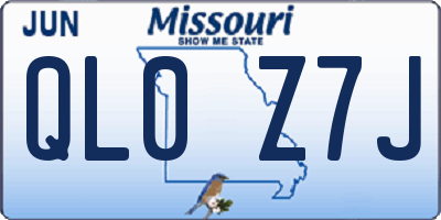 MO license plate QL0Z7J