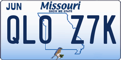 MO license plate QL0Z7K