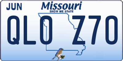 MO license plate QL0Z7O