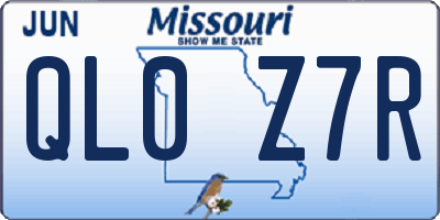 MO license plate QL0Z7R