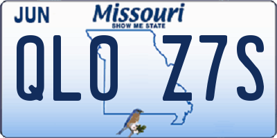 MO license plate QL0Z7S