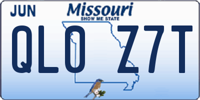 MO license plate QL0Z7T