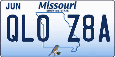 MO license plate QL0Z8A