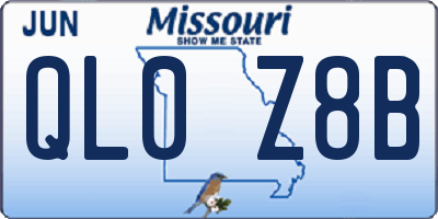 MO license plate QL0Z8B