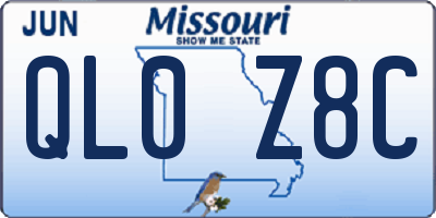 MO license plate QL0Z8C