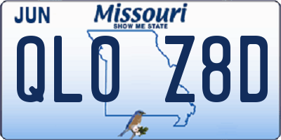 MO license plate QL0Z8D