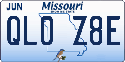 MO license plate QL0Z8E