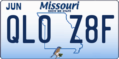 MO license plate QL0Z8F