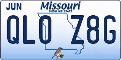 MO license plate QL0Z8G
