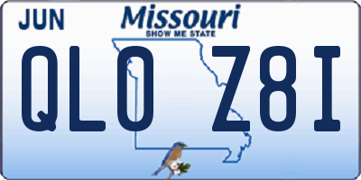 MO license plate QL0Z8I