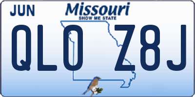 MO license plate QL0Z8J