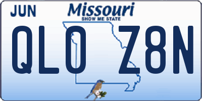 MO license plate QL0Z8N