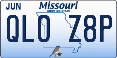 MO license plate QL0Z8P