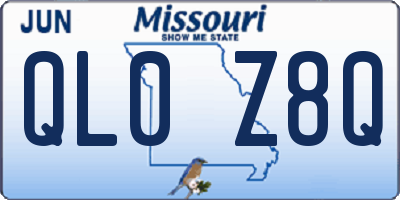 MO license plate QL0Z8Q
