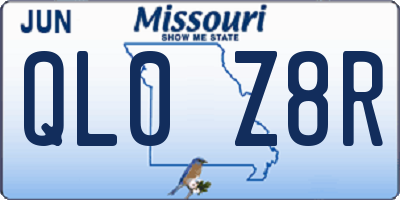 MO license plate QL0Z8R
