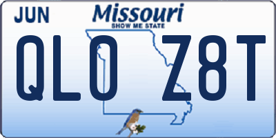 MO license plate QL0Z8T