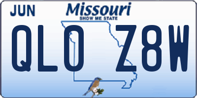 MO license plate QL0Z8W