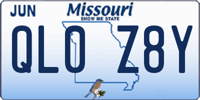 MO license plate QL0Z8Y