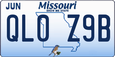 MO license plate QL0Z9B