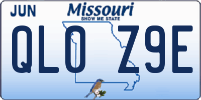 MO license plate QL0Z9E