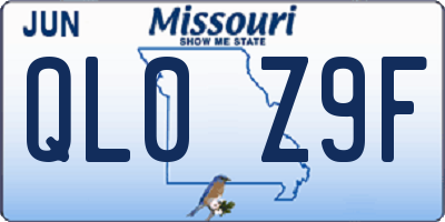 MO license plate QL0Z9F