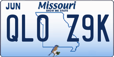 MO license plate QL0Z9K