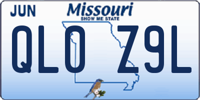 MO license plate QL0Z9L