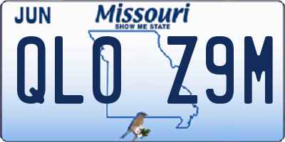 MO license plate QL0Z9M
