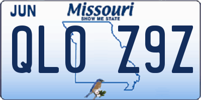 MO license plate QL0Z9Z