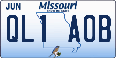 MO license plate QL1A0B