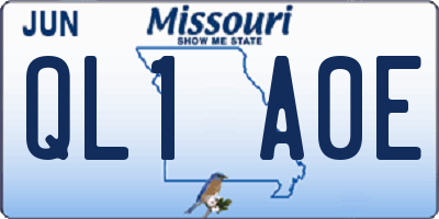 MO license plate QL1A0E