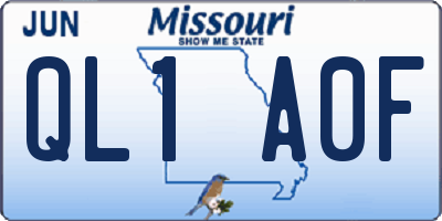 MO license plate QL1A0F