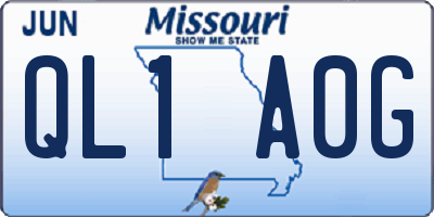 MO license plate QL1A0G