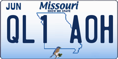 MO license plate QL1A0H