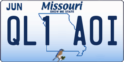 MO license plate QL1A0I