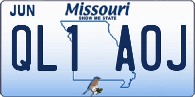 MO license plate QL1A0J