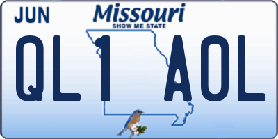 MO license plate QL1A0L
