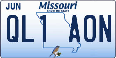 MO license plate QL1A0N