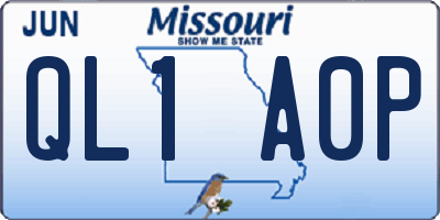MO license plate QL1A0P