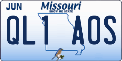 MO license plate QL1A0S