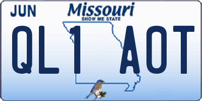MO license plate QL1A0T