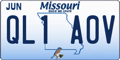 MO license plate QL1A0V