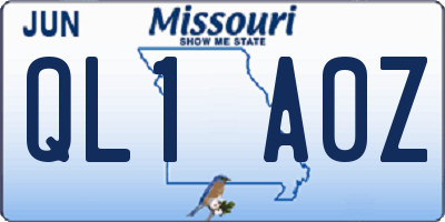 MO license plate QL1A0Z