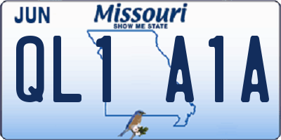 MO license plate QL1A1A