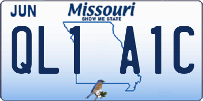 MO license plate QL1A1C