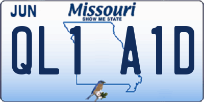 MO license plate QL1A1D