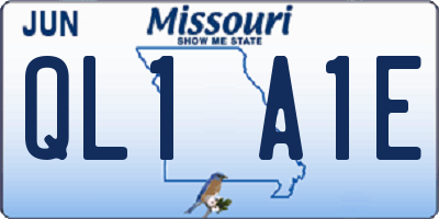 MO license plate QL1A1E