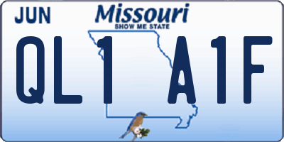 MO license plate QL1A1F