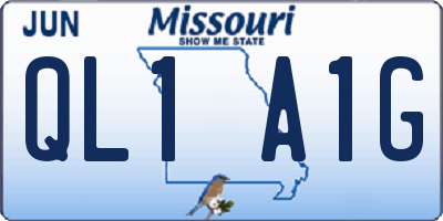MO license plate QL1A1G
