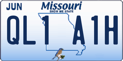 MO license plate QL1A1H